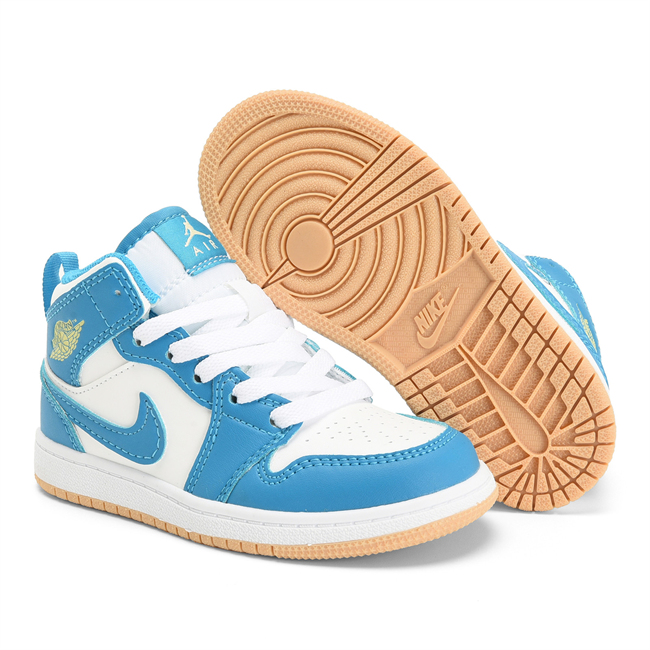 Youth Running Weapon Air Jordan 1 Teal/White Shoes 0669